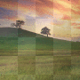 sunset pasture background