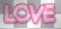 Love text pink