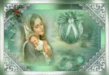Mary and Jesus in green