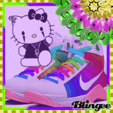 EmO shoes and goth hello kitty
