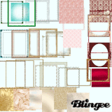 Gold. green, red, pink frames.(pr)