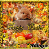 Easter Bunny With Eggs & Spring Flowers by ♥TwilightLover373♥