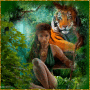 Fantasy woman with tiger