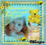 congratulations on your new baby girl! postcard 