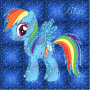 Rainbow Dash Blue Background