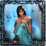 woman blue black
