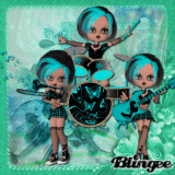 Emo girls green and turquoise