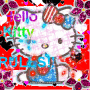 Blue And Red Glitter Hello Kitty