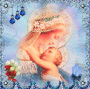 Mary and baby Jesus in blue ,  Joyful226