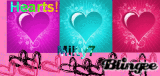 Purple, Blue and Pink Hearts`
