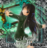 Green Anime girl - i see beauty -engekagome1 in everything