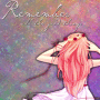 teenager girl so cute with long pink hair and back with a pink background and text in summer winter automn spring season