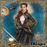 Vintage Woman in Blue Portrait