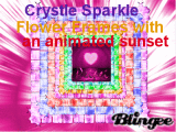 Crystal Sparkle Flower Frames with an Animated sunset