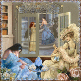 Ladies in blue and beige Joyful226