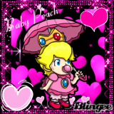 Baby Peach black pink hearts