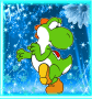 yoshi version blue glitter flowers