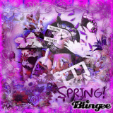 Purple Spring Flowers & Butterflies