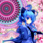 blue anime pink background blue anime pink background