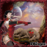 warrior woman and dragon