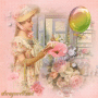 Peach Vintage Flowers Birthday