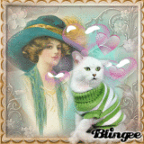 Vintage Lady and cat