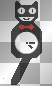 action cat wall clock, black