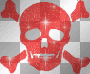 red skull glitter
