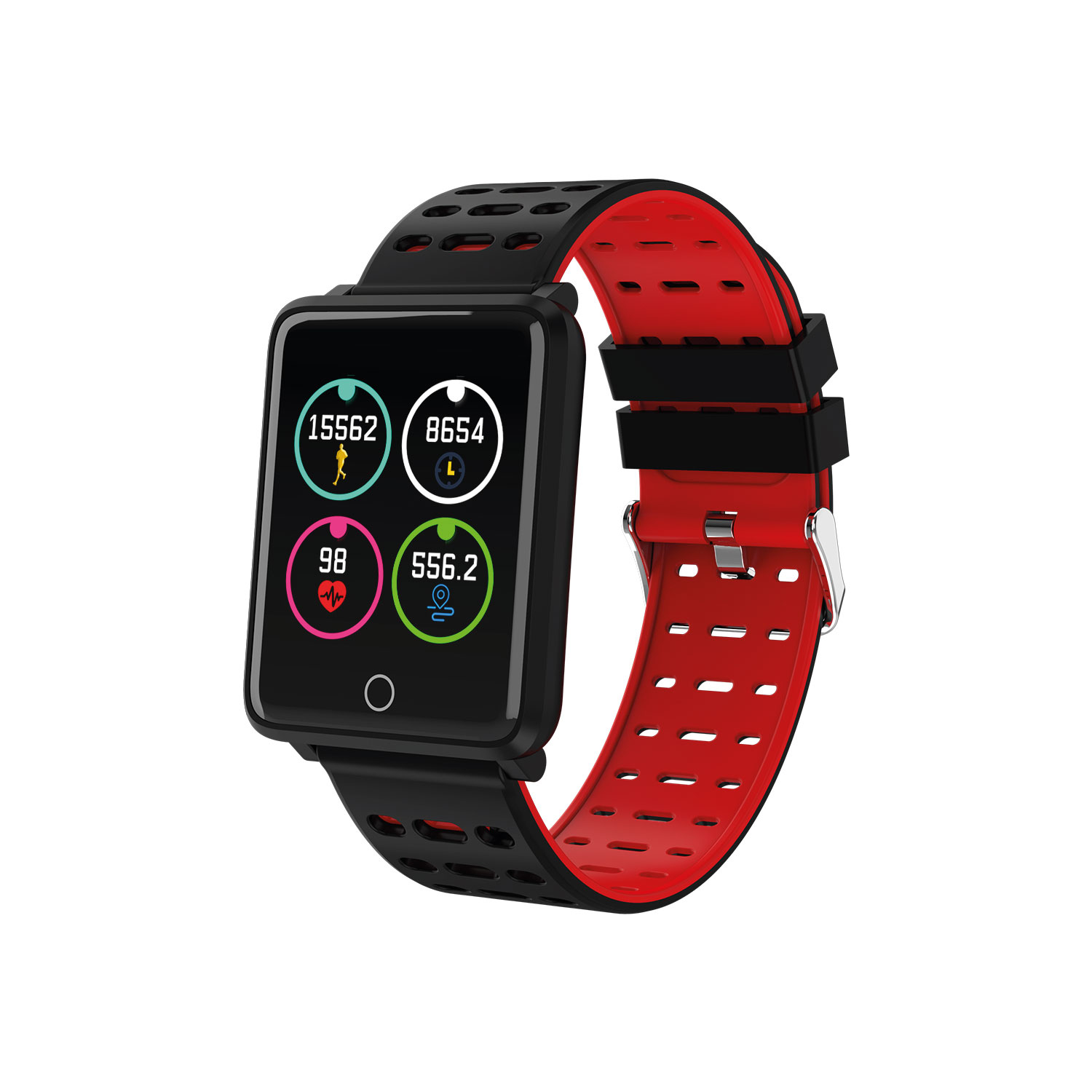RELOJ DEPORTIVO INTELIGENTE RI06 WATERPROOF PULSÓMETRO NEGRO/VERDE - Ripley