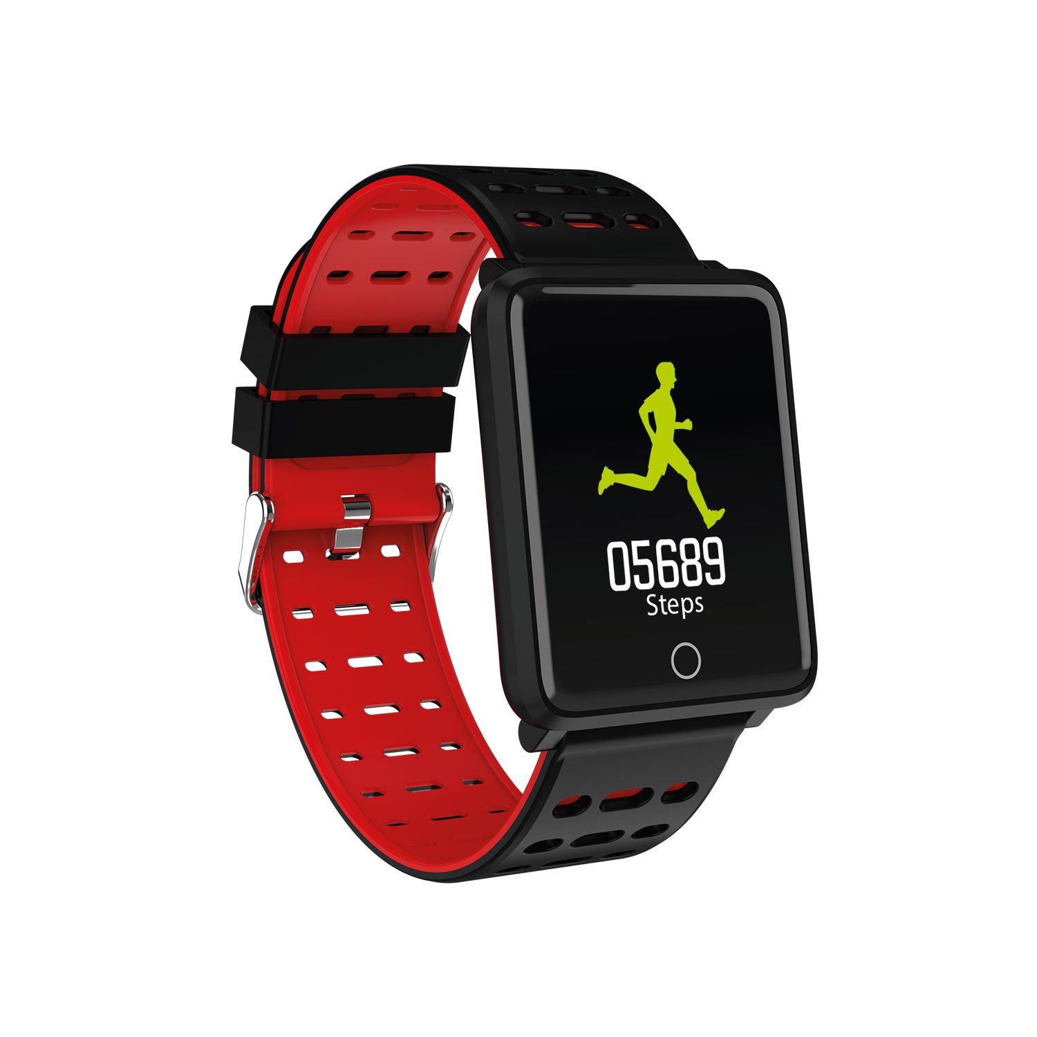 Ripley - RELOJ DEPORTIVO INTELIGENTE RI06 WATERPROOF PULSÓMETRO NEGRO/ROJO