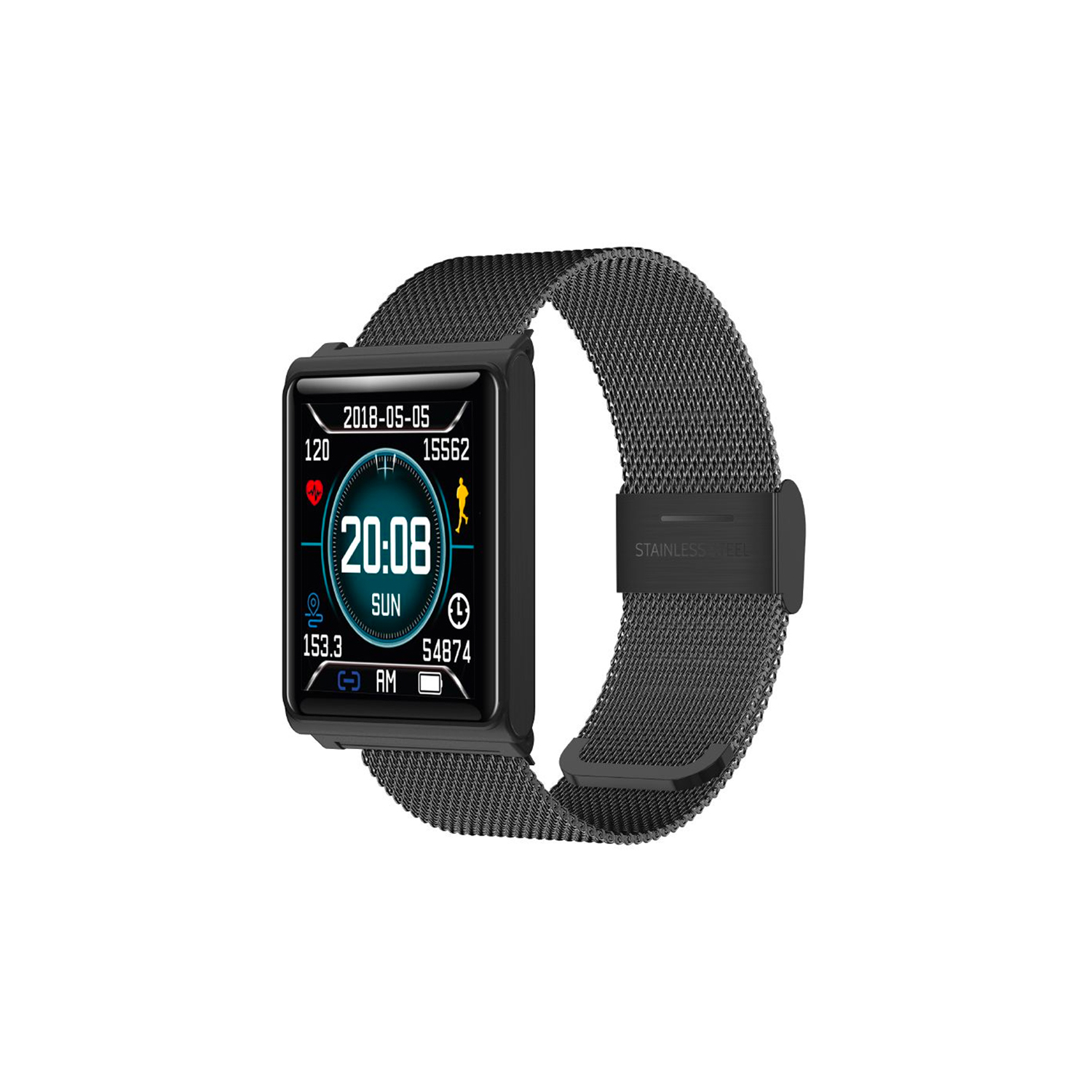 Ripley - SMARTWATCH MASTERLIFE RI02 NEGRO CORREA METÁLICA