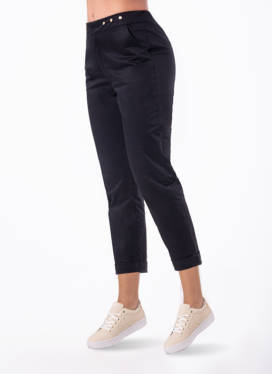 Ripley - PIONIER PANTALON POPELINA BIANCA NEGRO