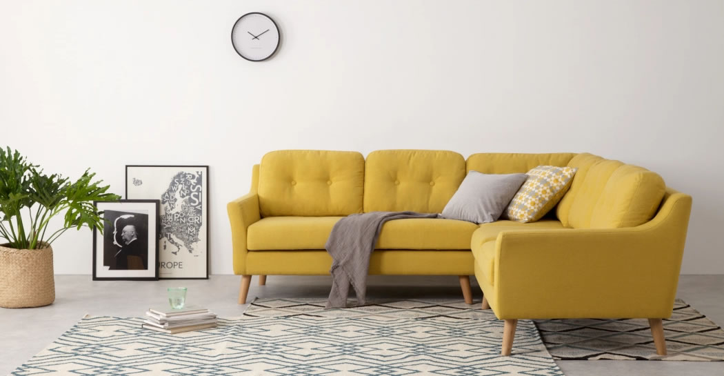 Ripley SOFÁ DE ESQUINA RUFUS AMARILLO MOSTAZA
