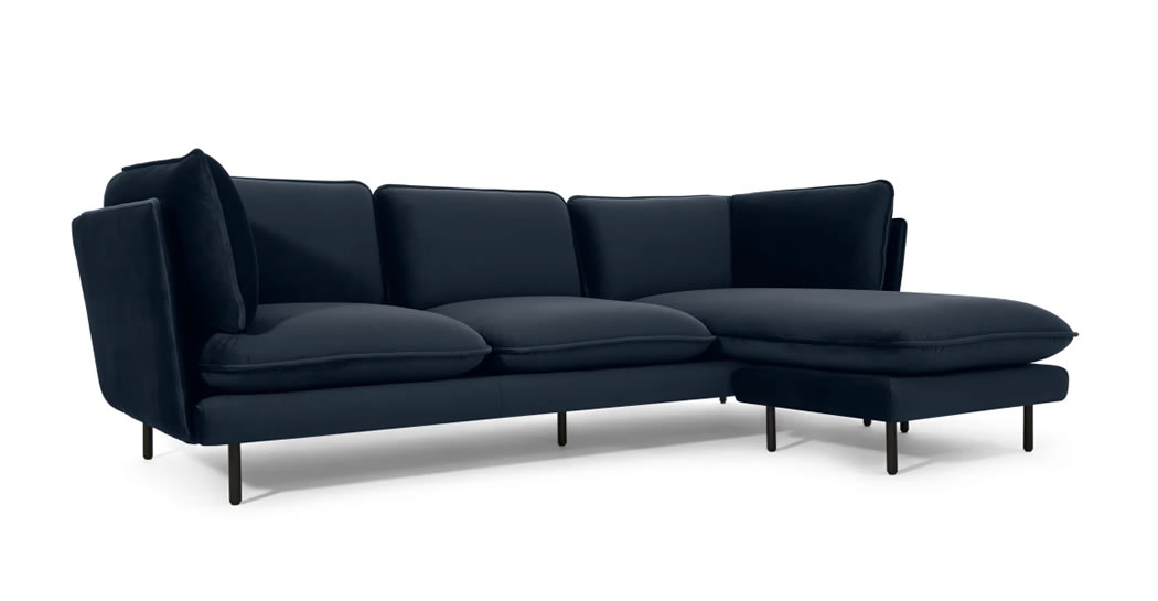 Ripley SOFÁ CON CHAISE LONGUE A LA DERECHA WES AZUL ZAFIRO