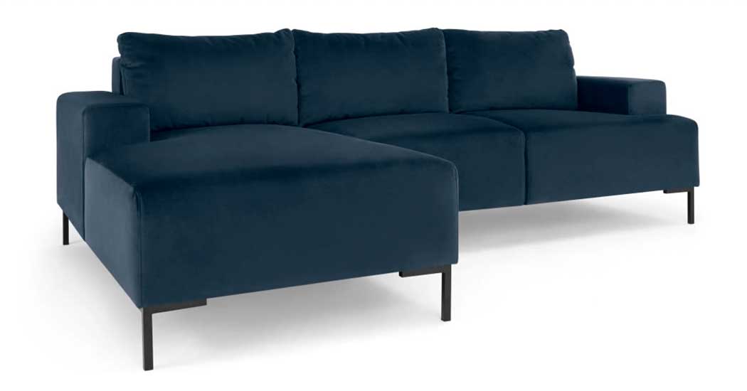 Ripley SOFÁ CON CHAISE LONGUE A LA IZQUIERDA FREDERIK AZUL ZAFIRO