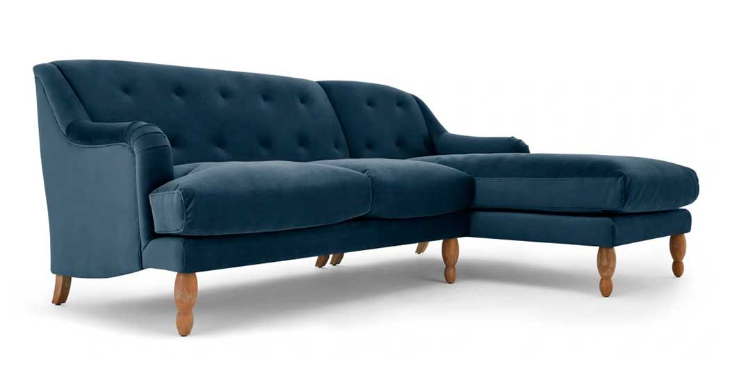 Ripley SOFÁ ESQUINERO CON CHAISE LONGUE A LA DERECHA ARIANA AZUL ZAFIRO