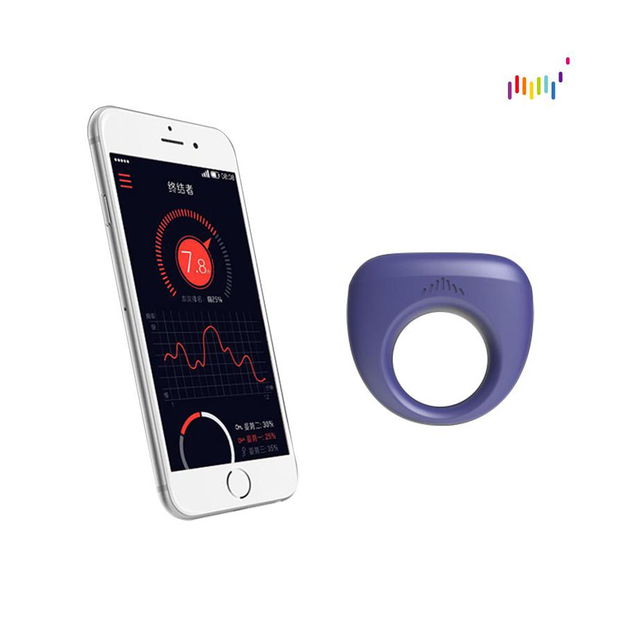 Двойное эрекционное smart-кольцо Fun Town Rise by Magic Motion, черное УТ-00002045 - Funtown - ВиброКольца - Купить