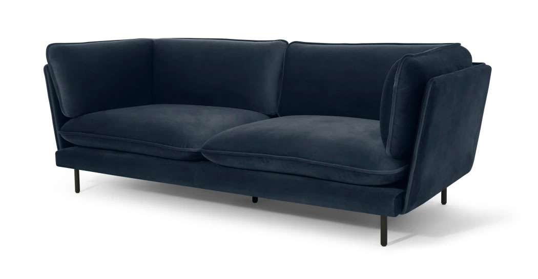 Ripley SOFÁ DE 3 CUERPOS WES AZUL ZAFIRO