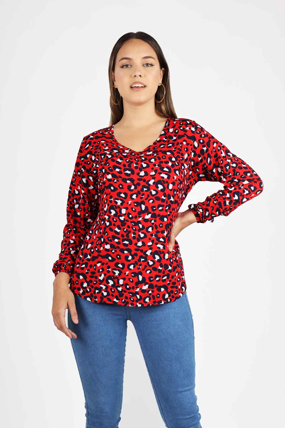 blusas frescas manga larga