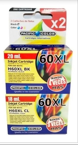 Ripley - PACK TINTA ALTERNATIVA COMPATIBLE HP 60 XL COLOR Y NEGRO