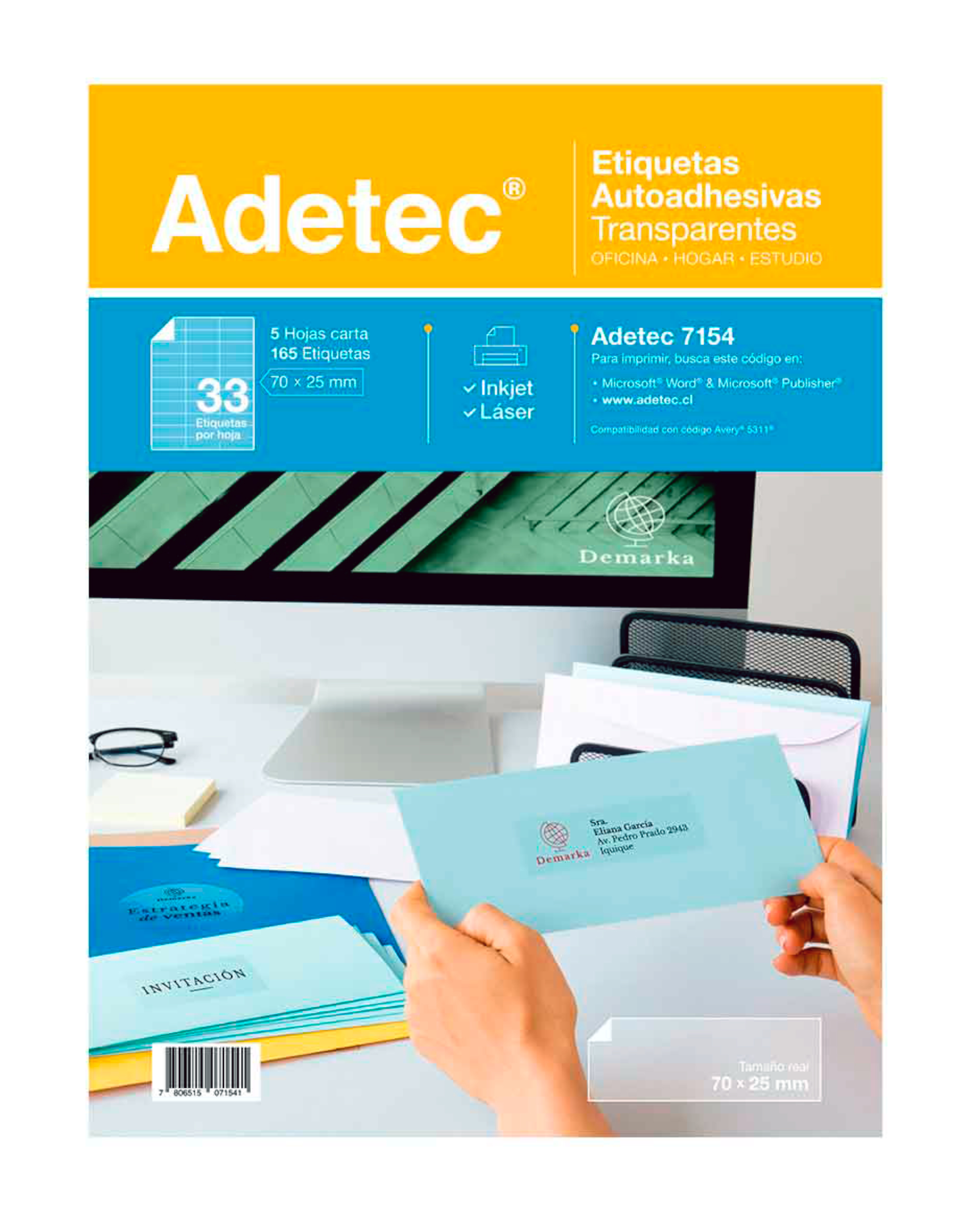 Ripley - 165 ETIQUETAS AUTOADHESIVAS TRANSPARENTES DE 70X25 MM