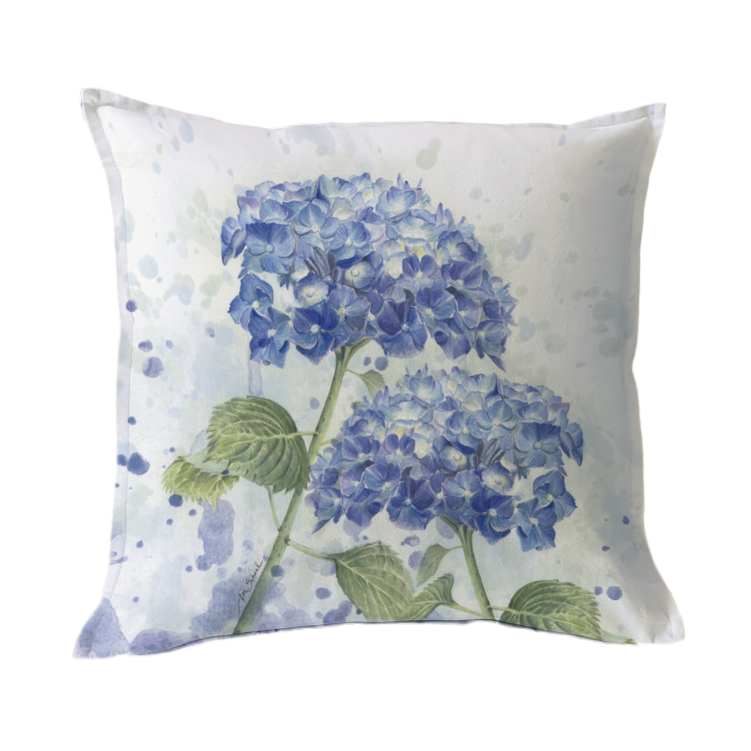Funda Cojín Algodón Hortensias 45X45