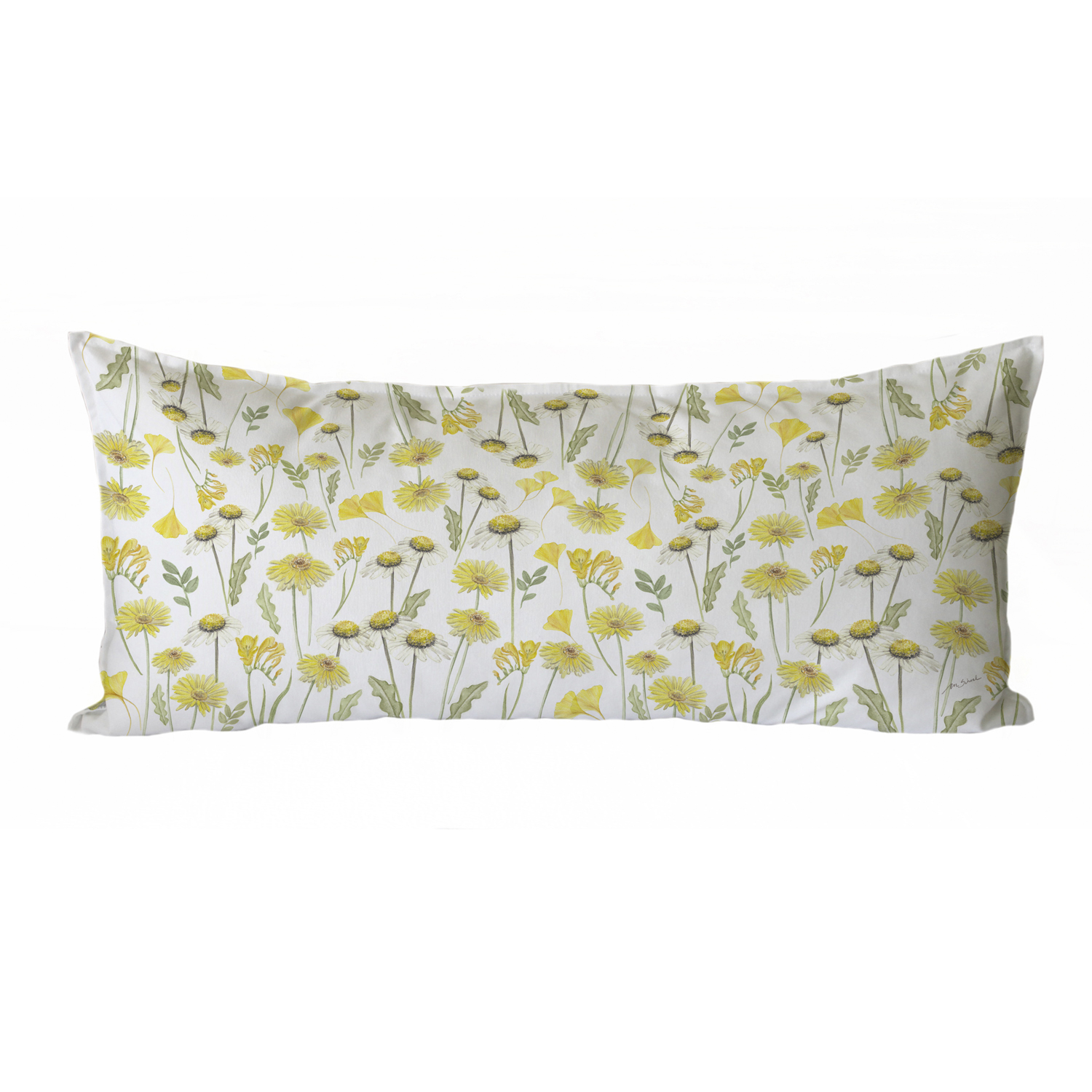 Funda Cojín Algodón Primavera Amarilla XL