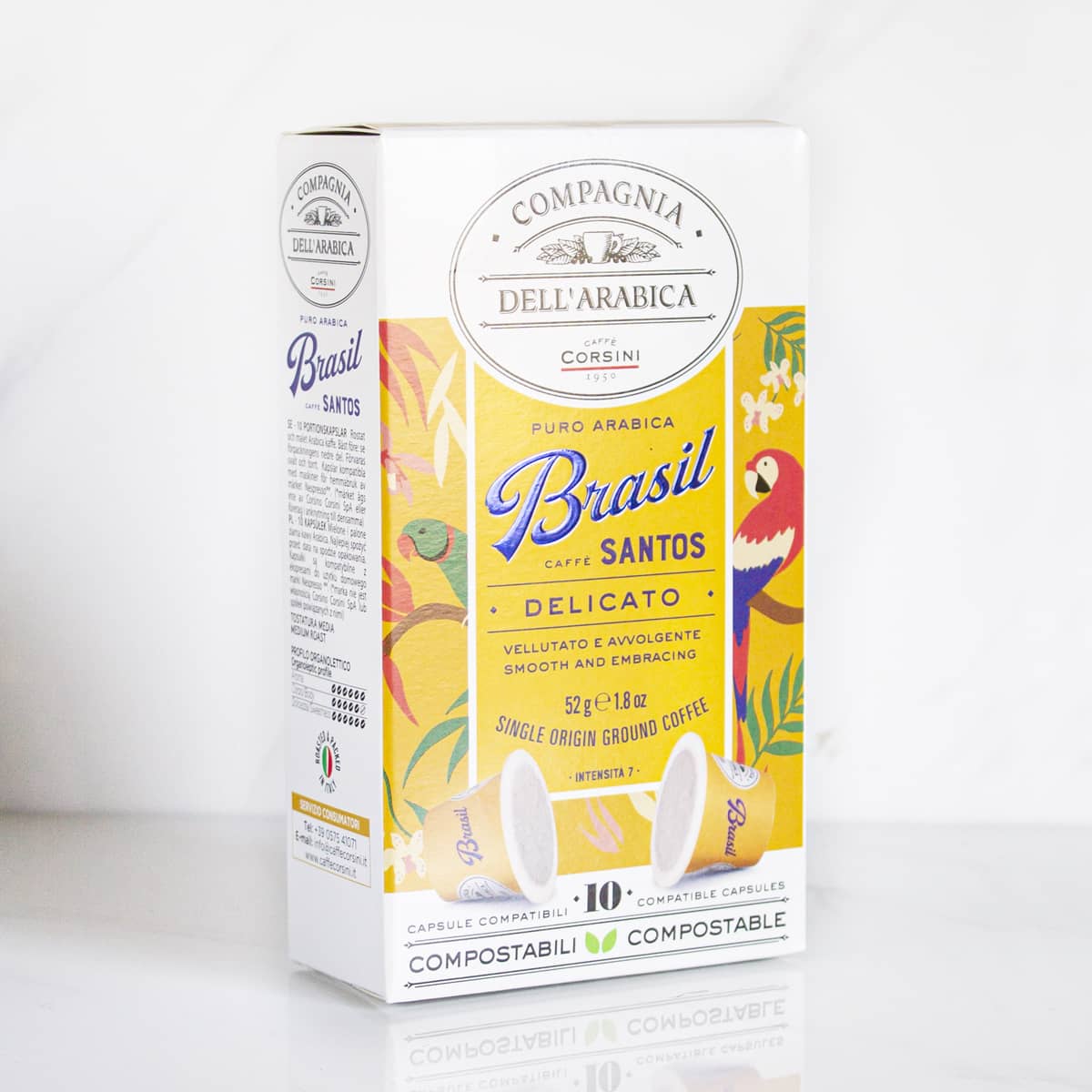 Café Brasil Santos Cápsulas Nespresso Biodegradables COMPAGNIA DELL