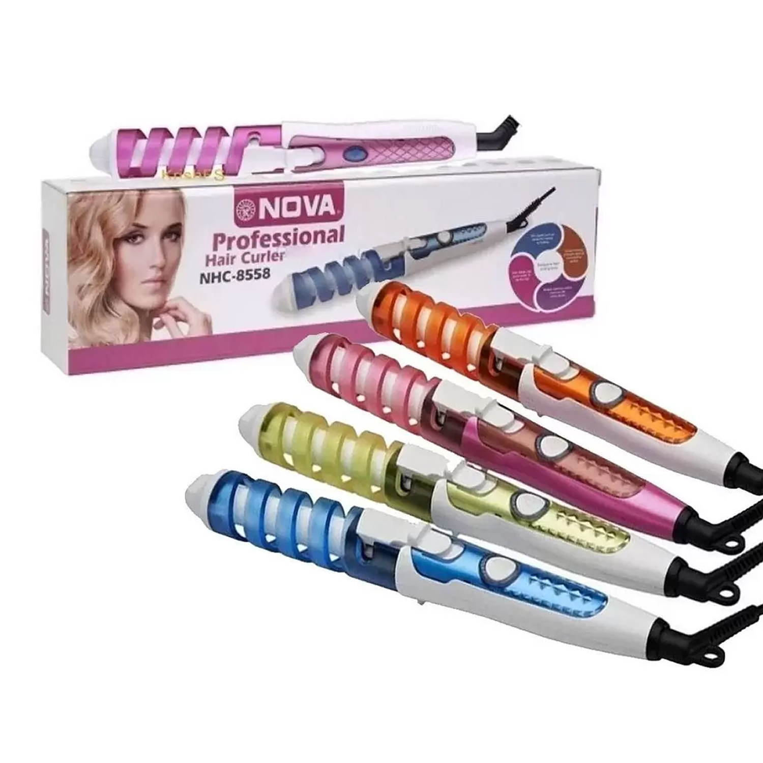 Ripley - NOVA RIZADOR ONDULADOR ENCRESPADOER DE CABELLO COLOR VERDE NHC-8558