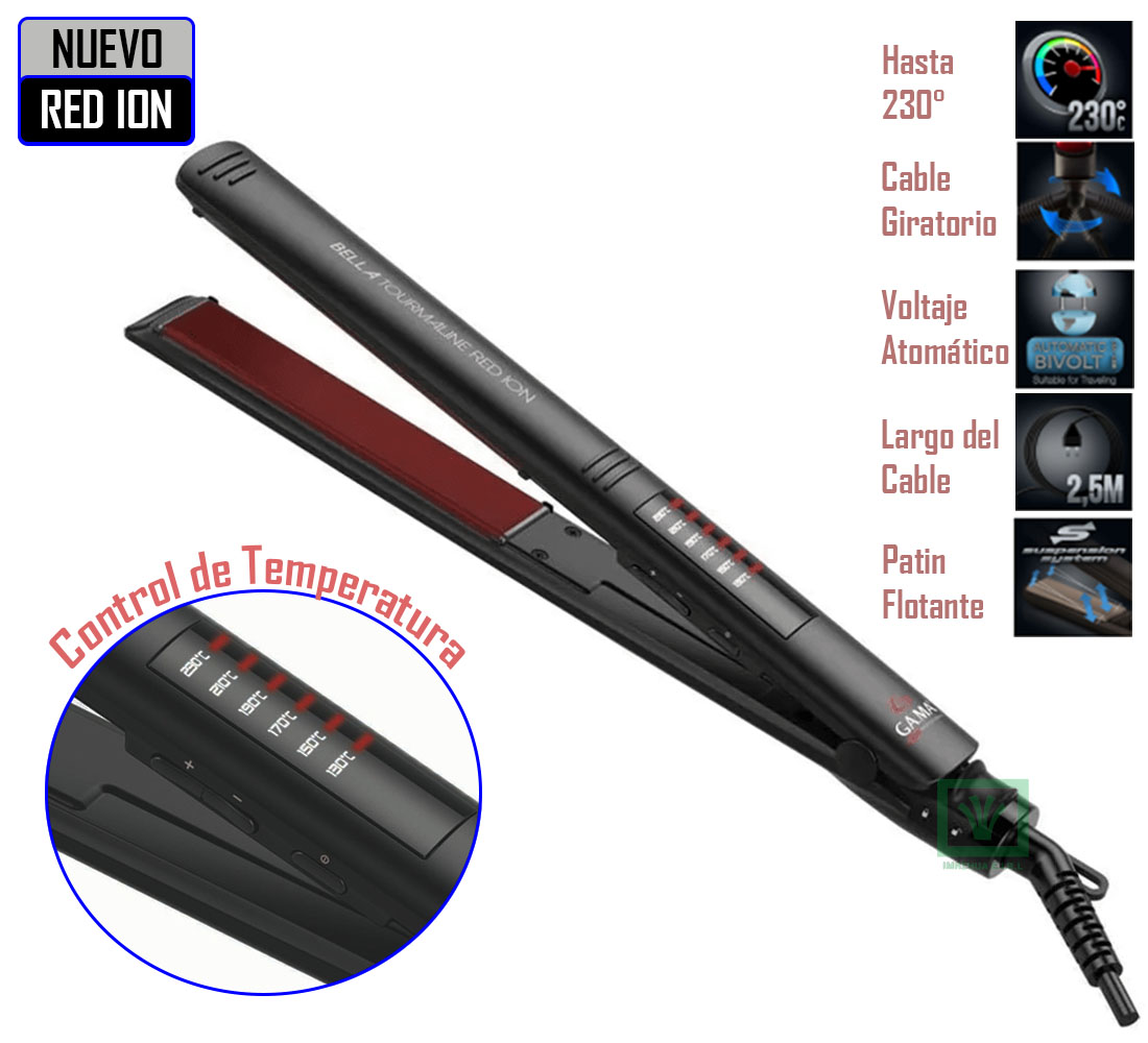 Ripley - PLANCHA GAMA ALISADORA LED BELLA TOURMALINE RED ION