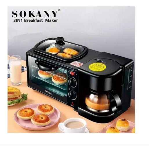 Ripley - HORNO DESAYUNADOR MAKER 3 EN 1 PARRILLERA CAFETERA HORNO