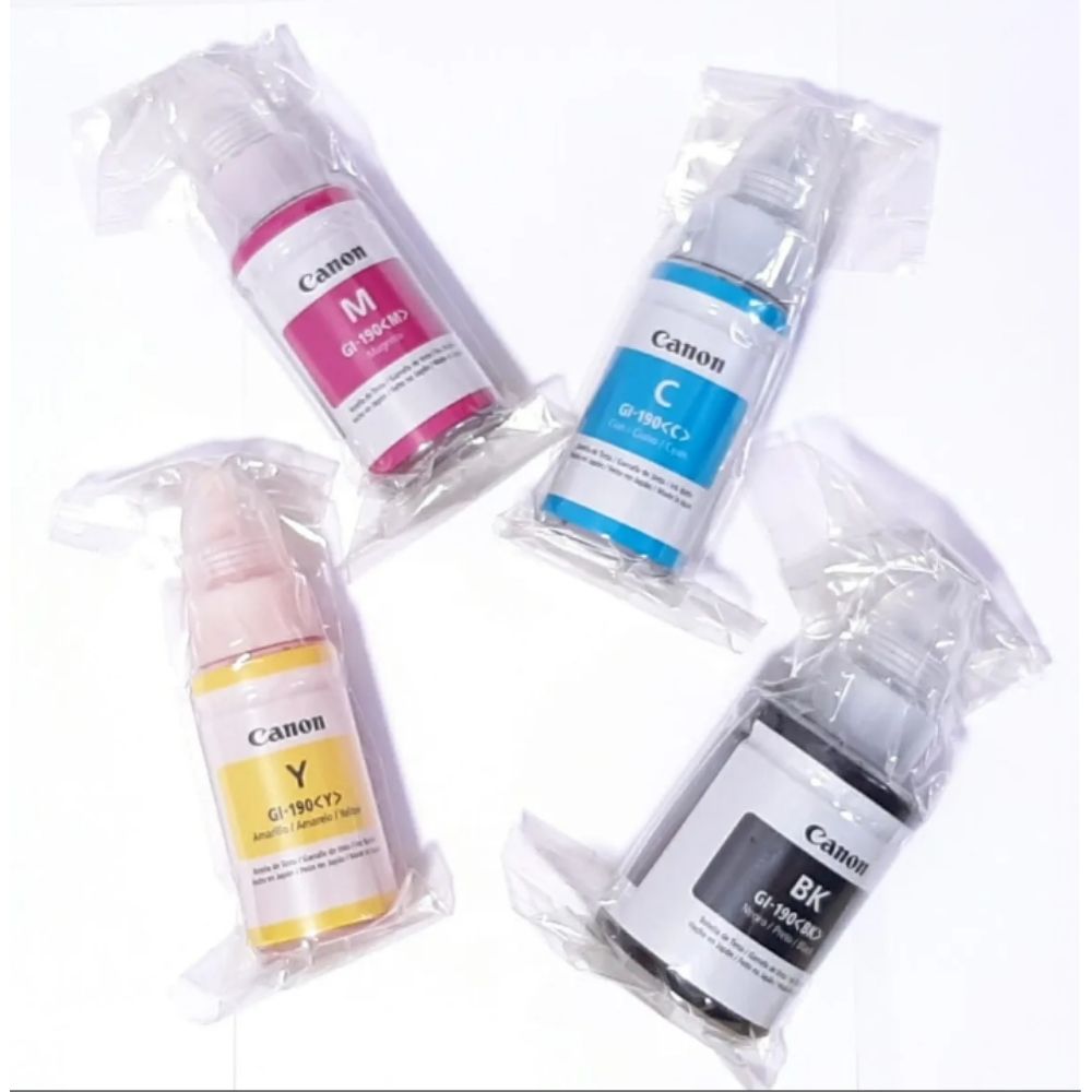 Ripley - PACK DE TINTAS RIPLEY HOME CANON ORIGINAL SERIE GI-190 BLACK CYAN  YELLOW MAGENTA