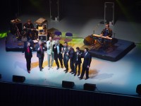 On stage at Clyde Auditorium, Glasgow