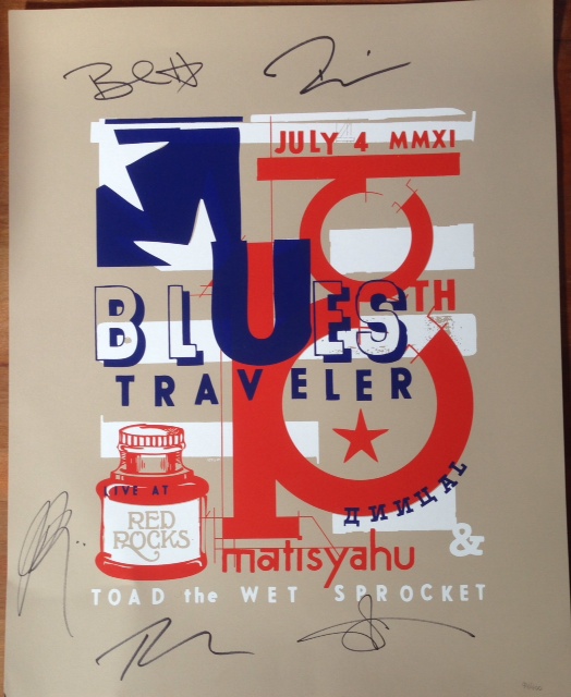 LIMITED EDITION SIGNED BLUES TRAVELER POSTER & JOHN POPPER SIGNED